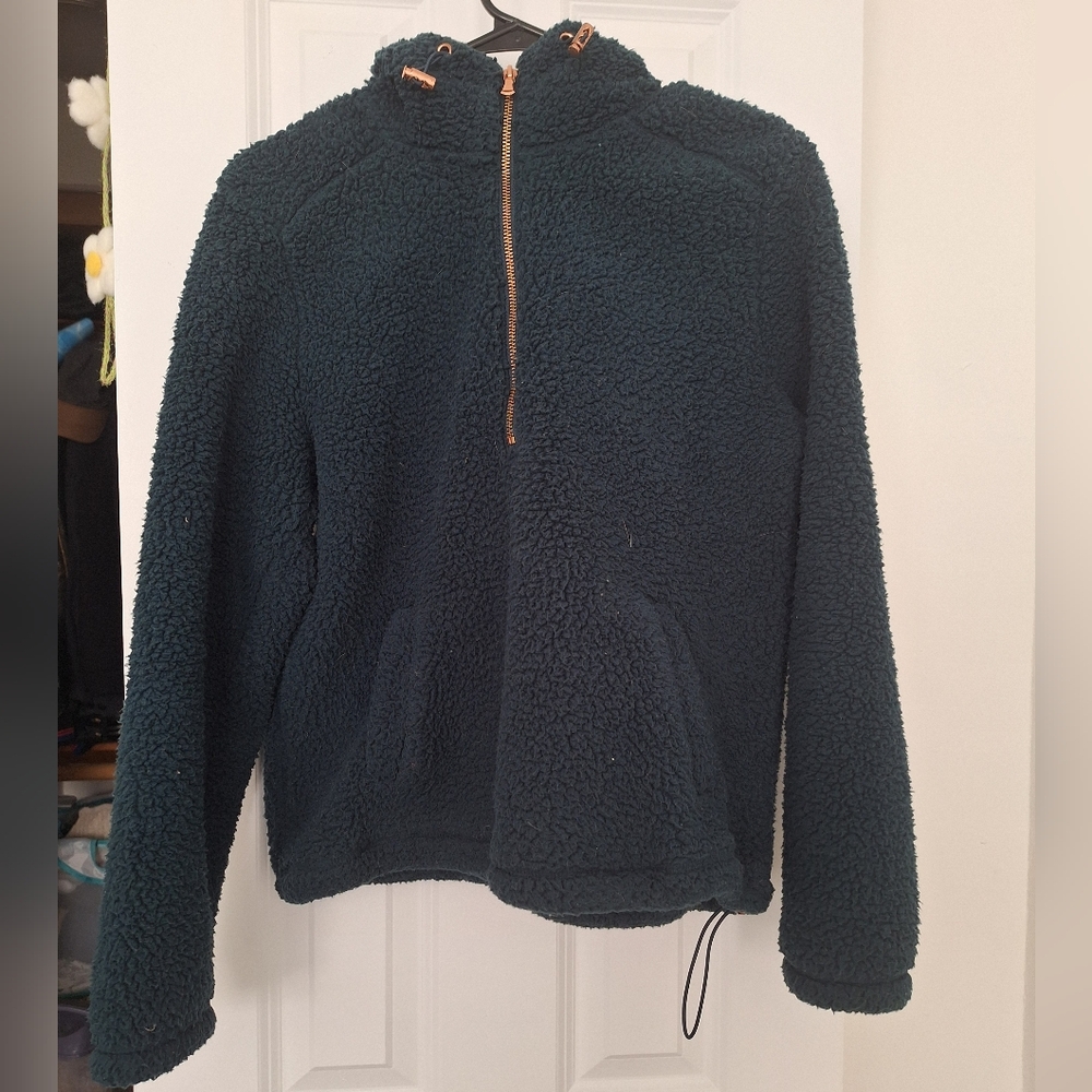 Old Navy Active Women's XS Sherpa Teddy Half-zip Green Fleece